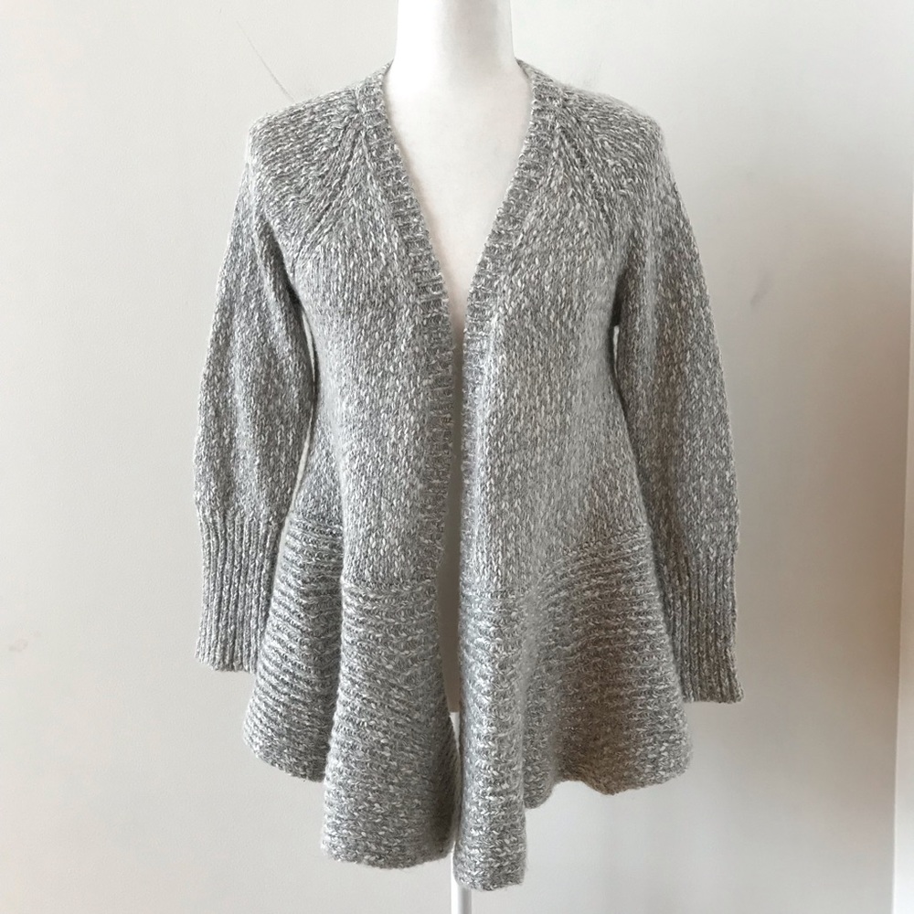 Derek Lam 10 Crosby gray peplum cardigan